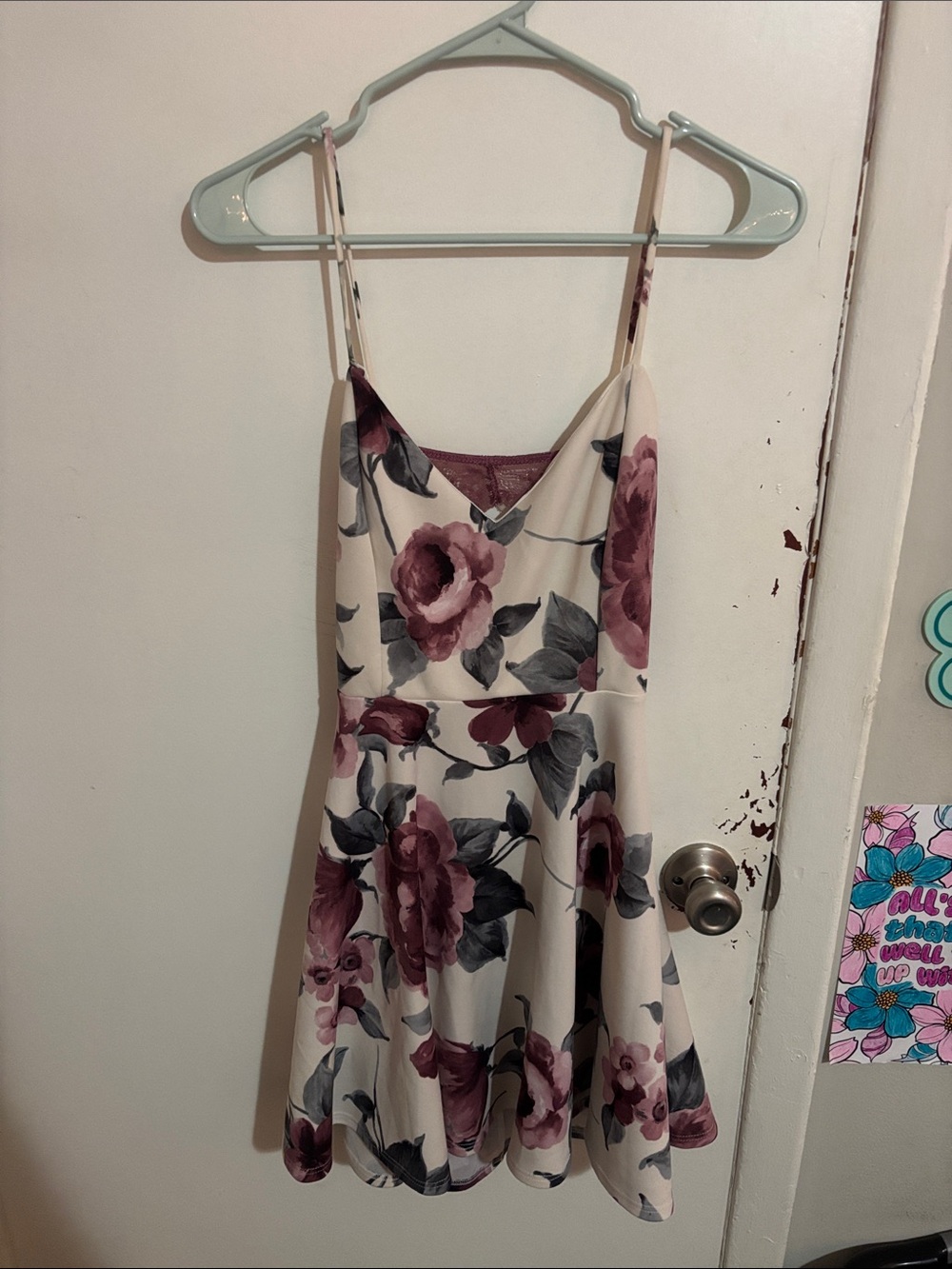 Junior's M Windsor Backless Skater Dress Floral - Polyester Blend